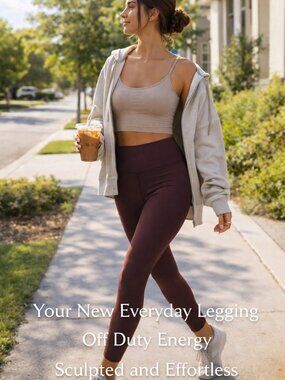 Athleta Salutation Stash Pocket II 7/8 Leggings Burgundy High Rise Sculpt